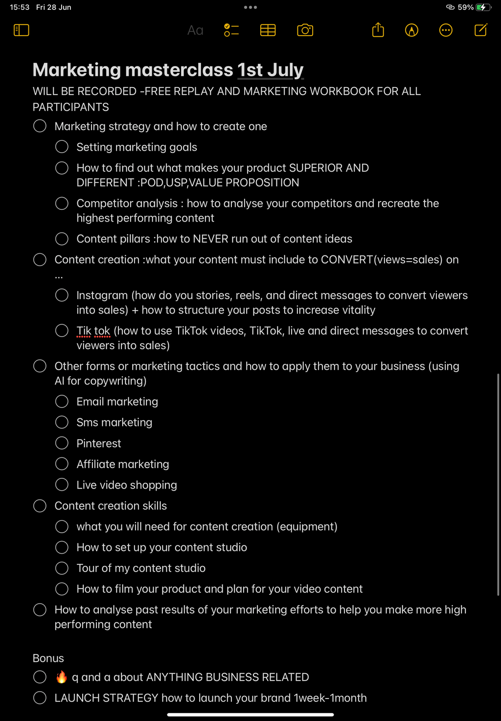 4hr Marketing masterclass (instant download)