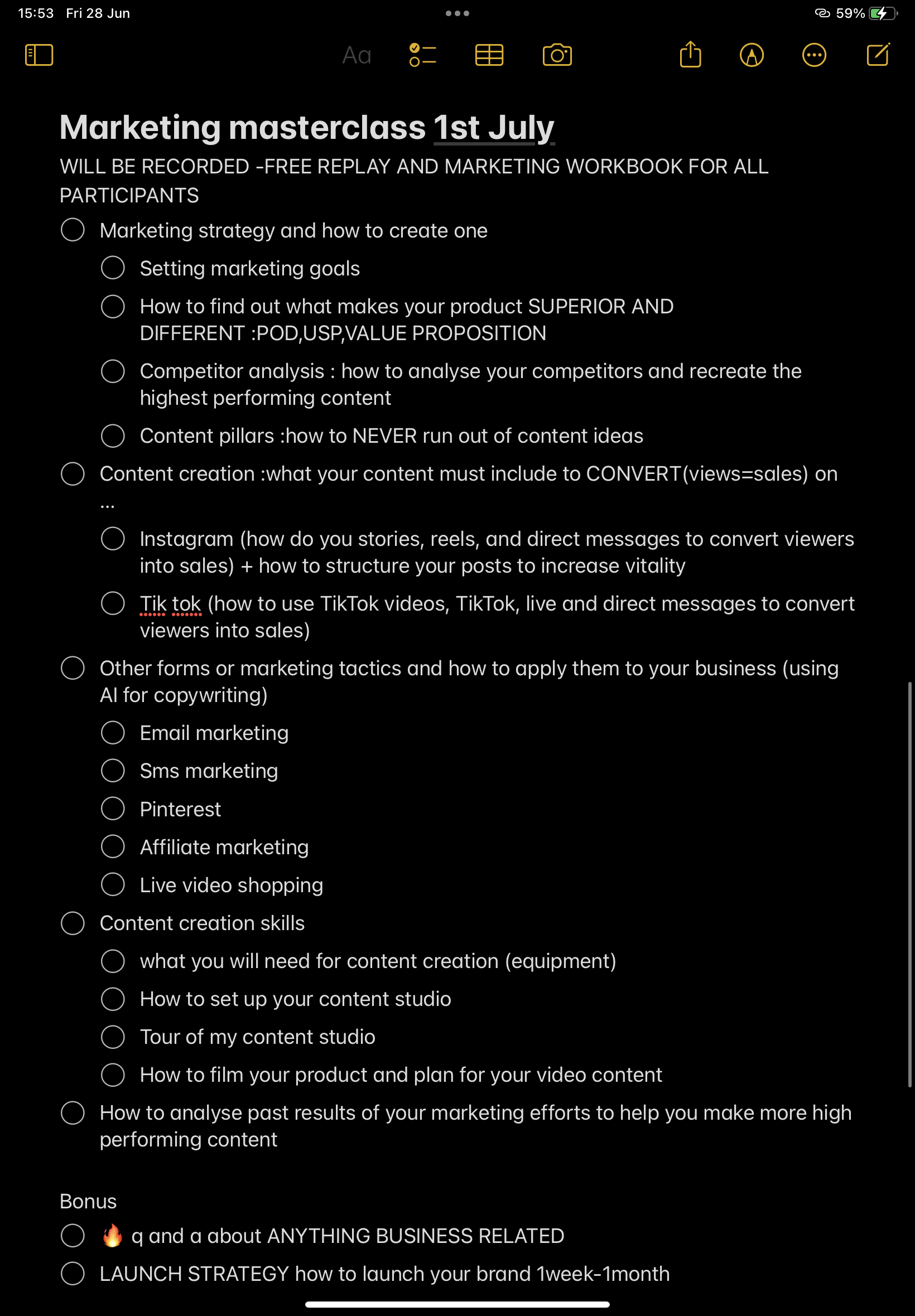 4hr Marketing masterclass (instant download)